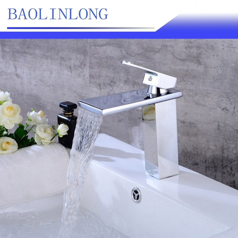 BAOLINLONG Ȳ  Ʈ   㿵 ũ ͼ    /BAOLINLONG Brass Deck Mount Bathroom Faucets Vanity Vessel Sinks Mixer Waterfall Faucet Basin